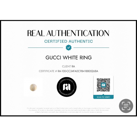 Vintage Gucci Silver White Ring - Picture 5 of 5
